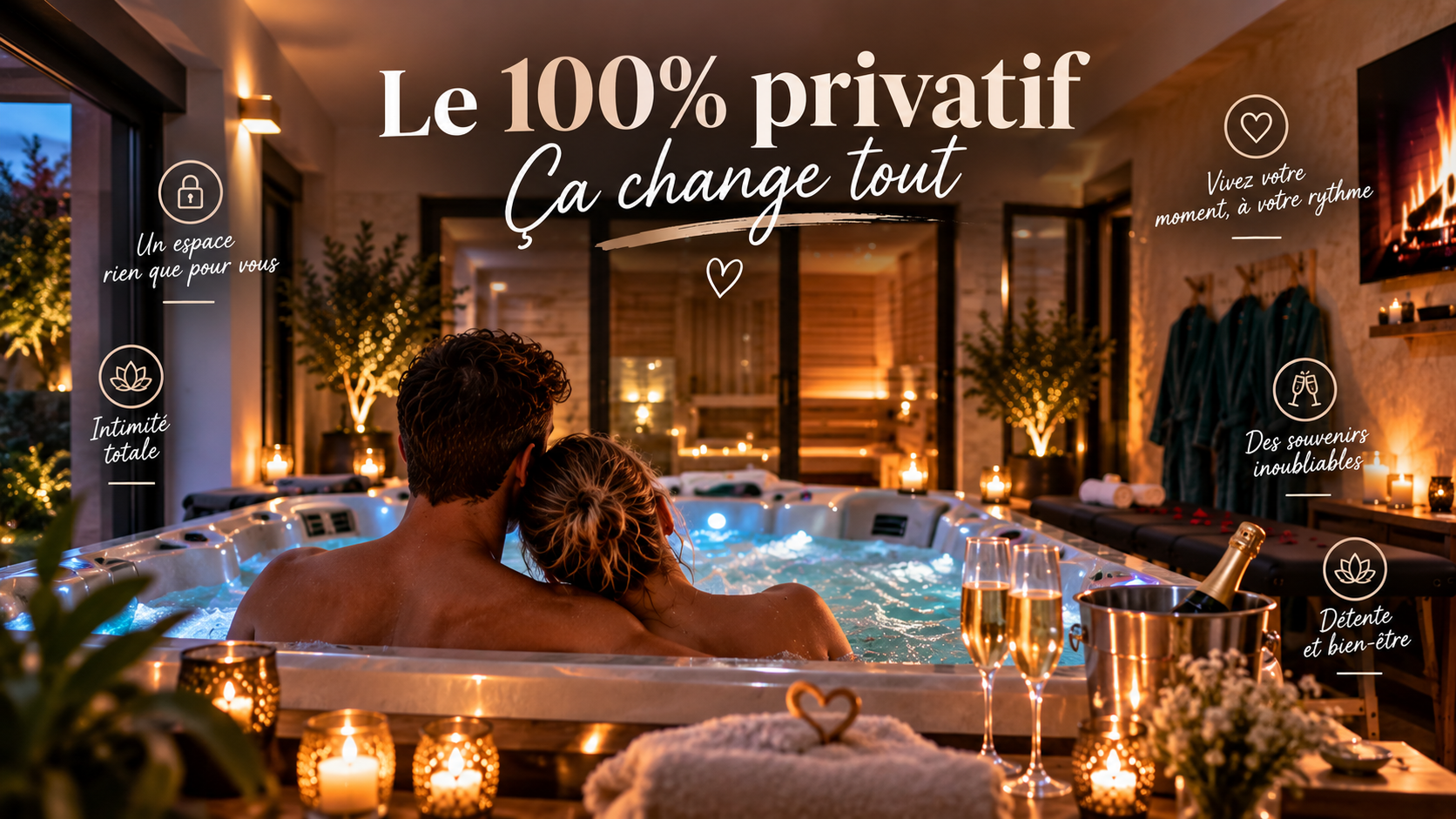 Vapeur et ambiance feutrée d'un spa privatif